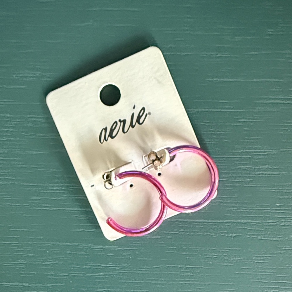 Aerie Pink Hoop Earrings